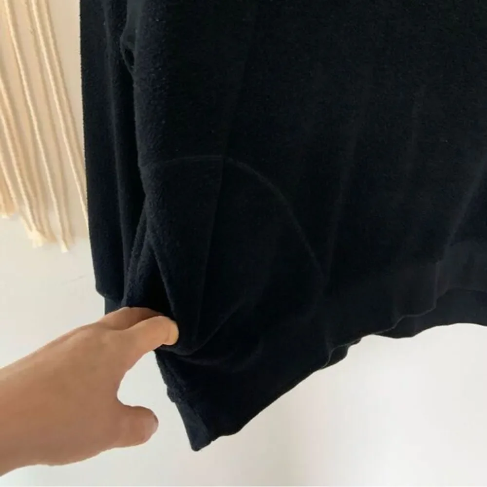 AERIE‎ Women’s Hometown Holiday Quarter Zip Fleece Sweatshirt Black Small - Picture 8 of 16